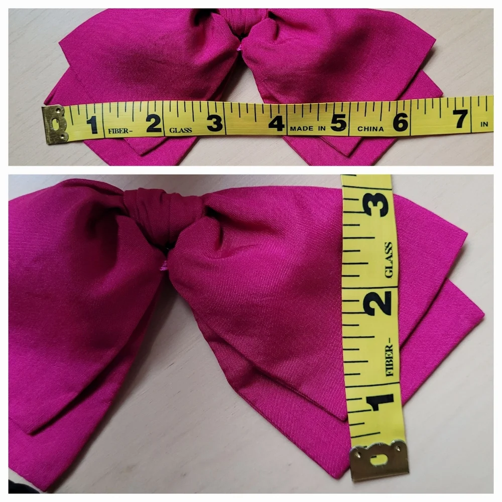 Symphony Scarfs 100% Silk Vintage Bow Pin/Brooch, Fuschia Pink